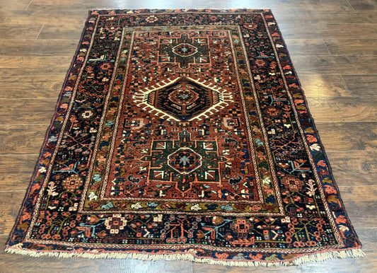 Antique Persian Karajeh Heriz Rug 5x6 - Nuvé