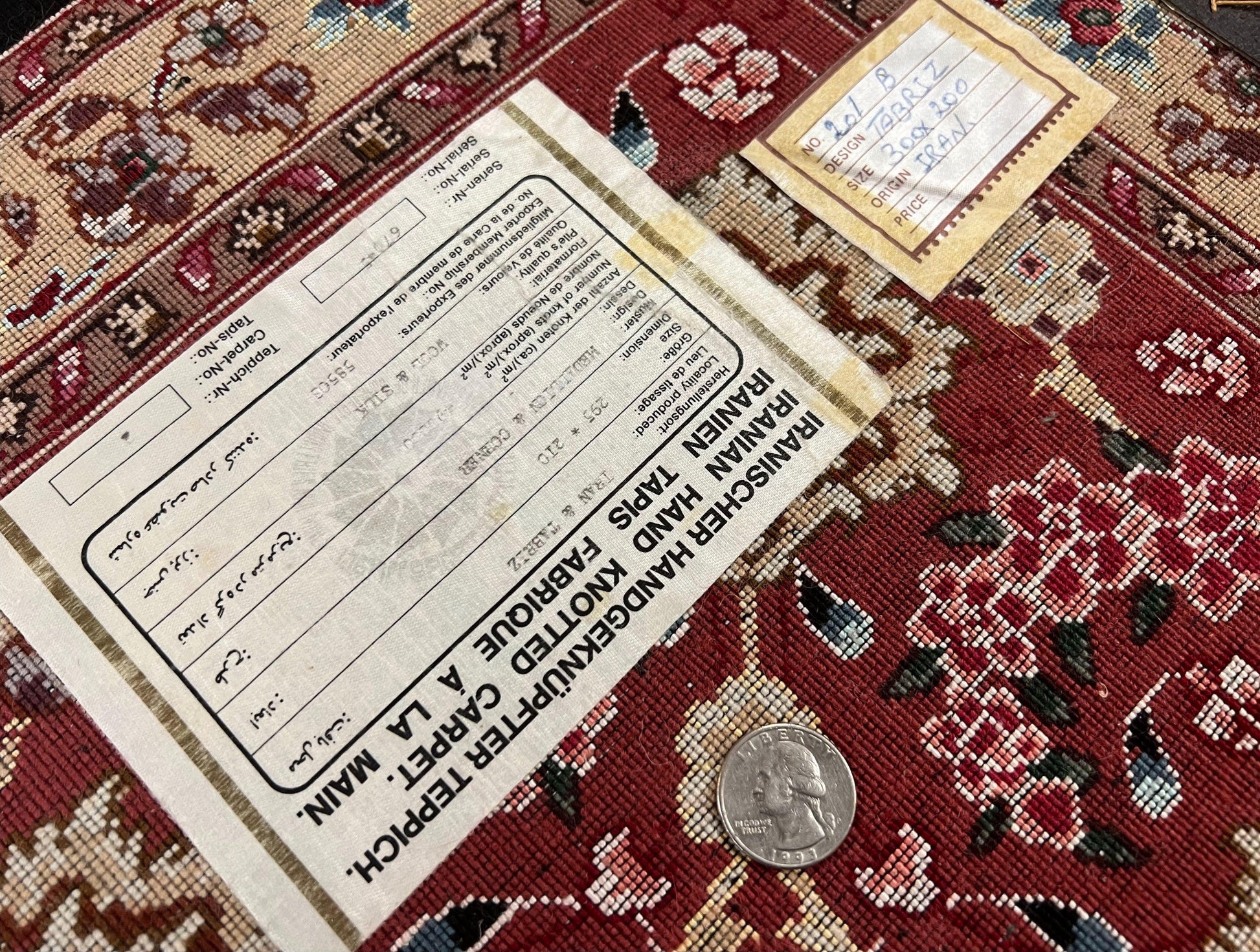 Marvelous Persian Tabriz Rug 7x10 ft, Super Fine 50 Raj, 300+ KPSI, Black and Rust Red, Floral Medallion Handmade Wool Oriental Carpet, Top Quality - Nuvé