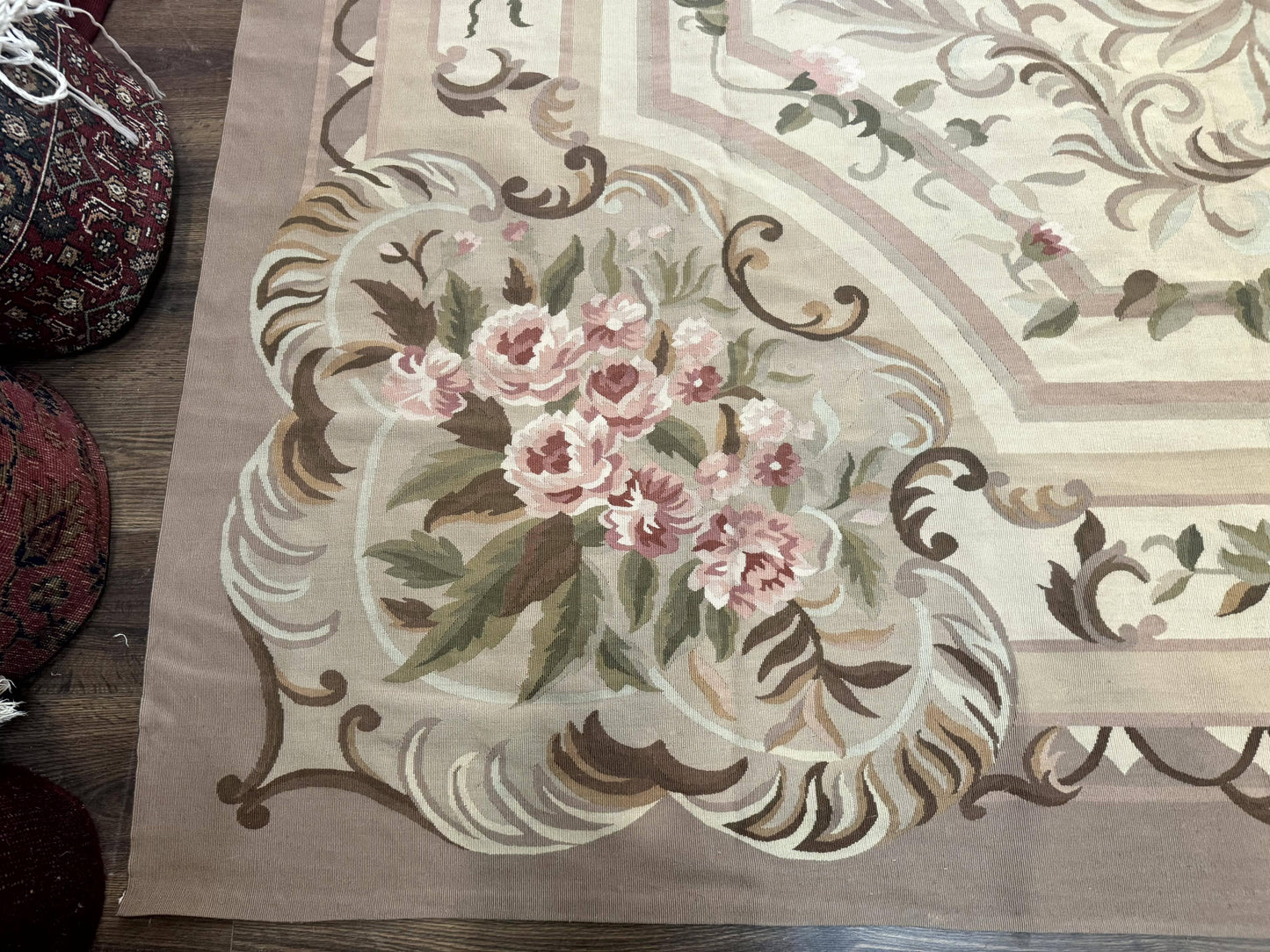 Palace Sized Aubusson Rug 13 x 20, Flatweave Aubusson Weave, Oversized Rug, European French Elegant Design - Nuvé