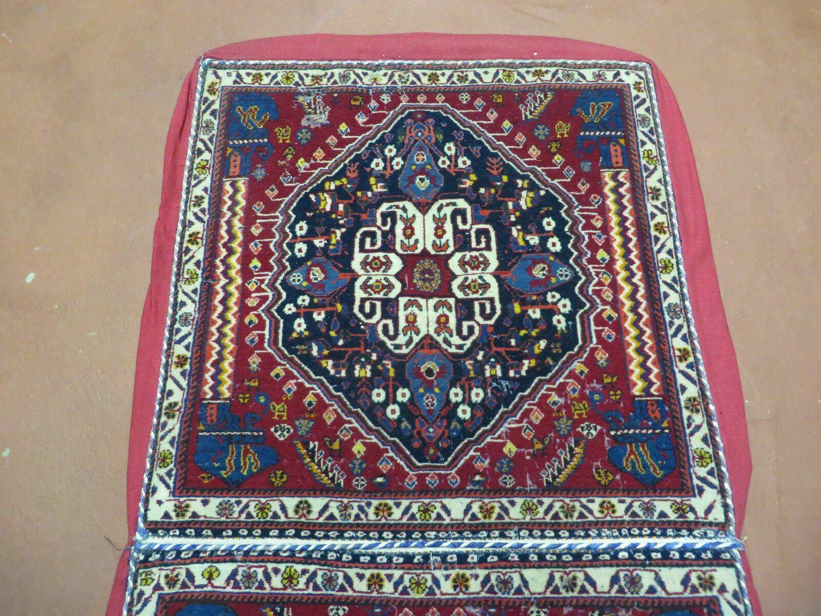 2'X 4' Antique Handmade Turkish Floral Oriental Wool Rug Pillow Case Cushion - Nuvé