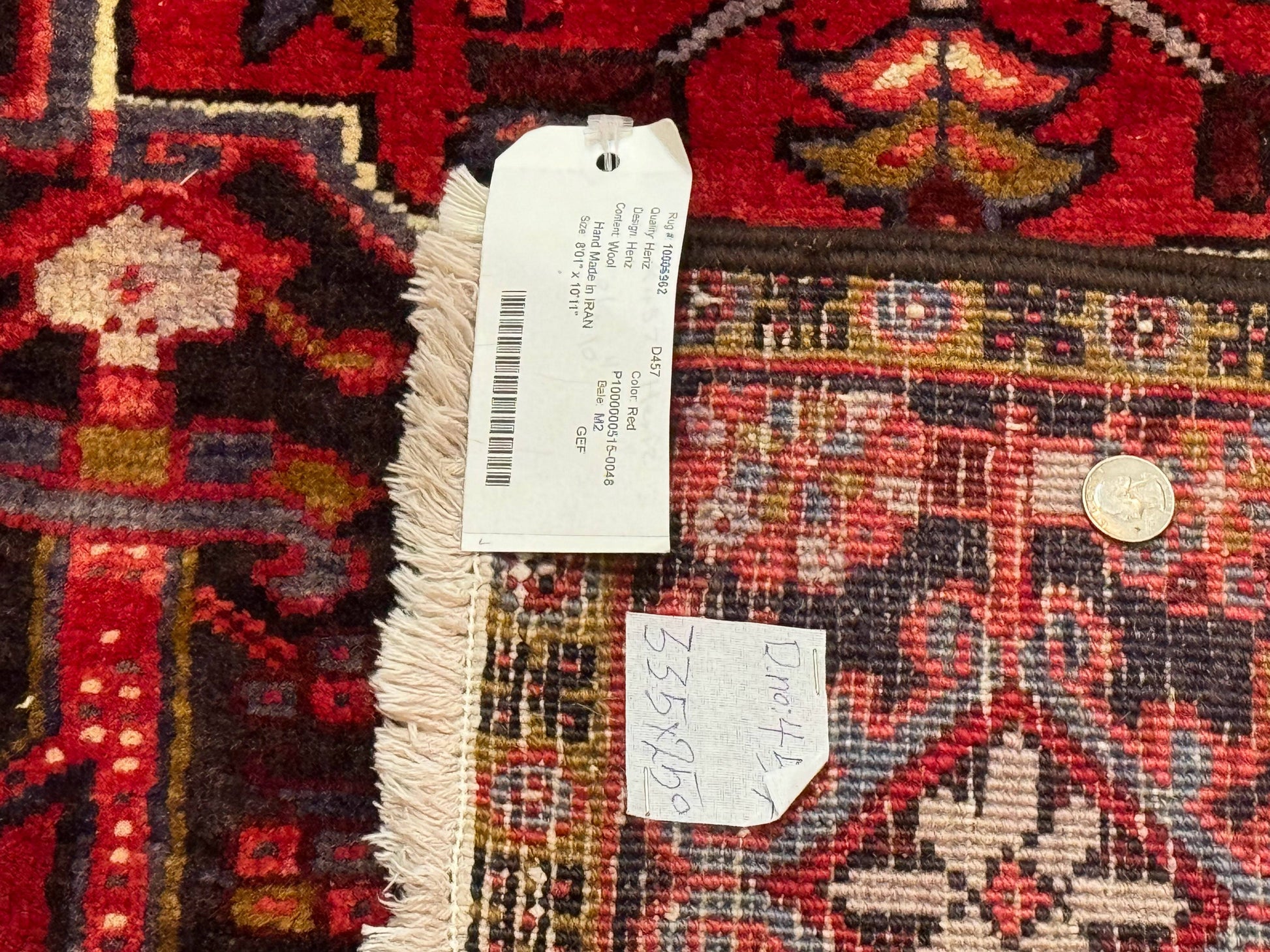 Persian Heriz Rug 8x11, Geometric Design, Red & Cream - Nuvé