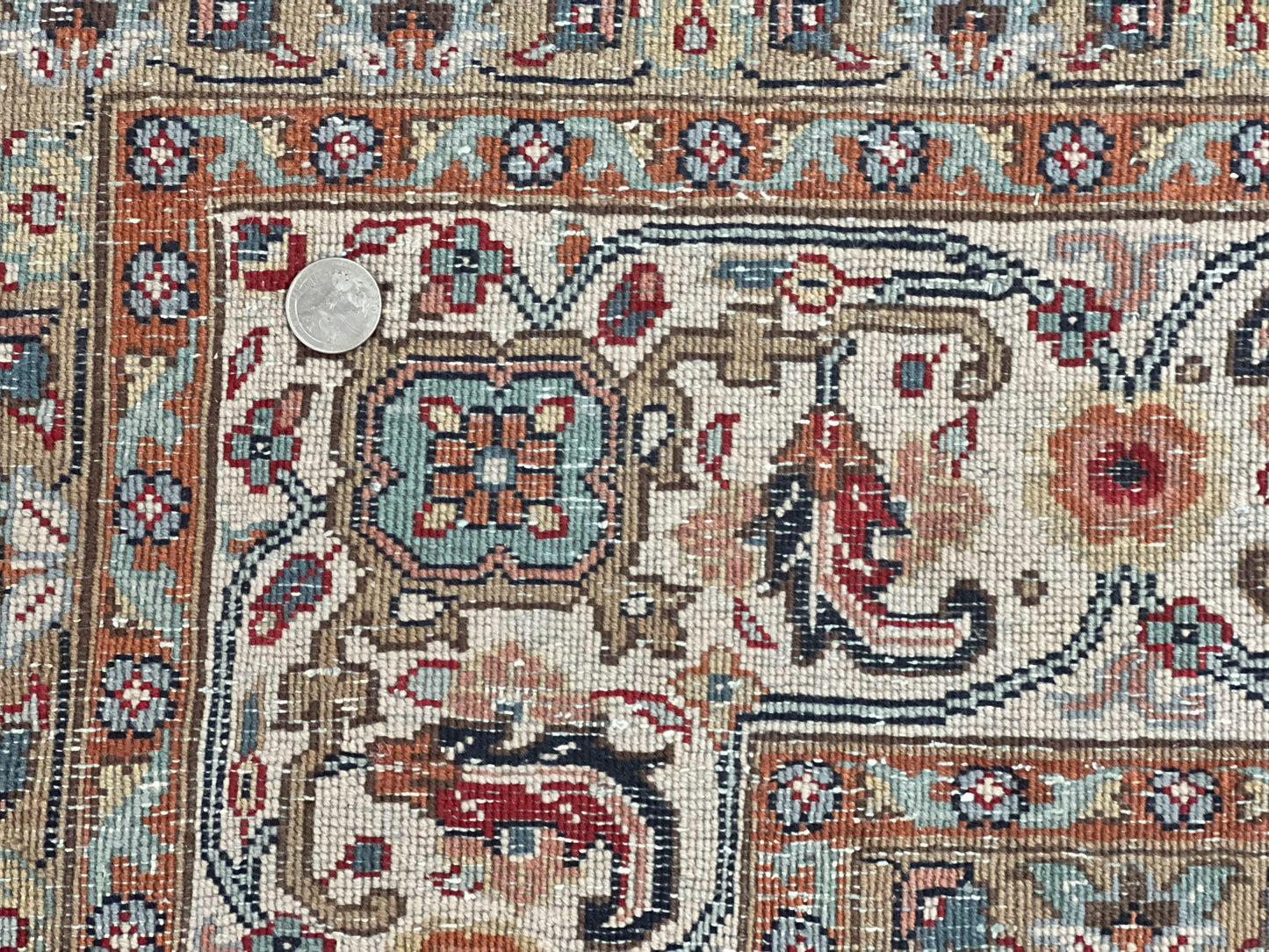 Square Indo Persian Bidjar Rug 10x10, Red, Handmade Vintage Wool Carpet - Nuvé
