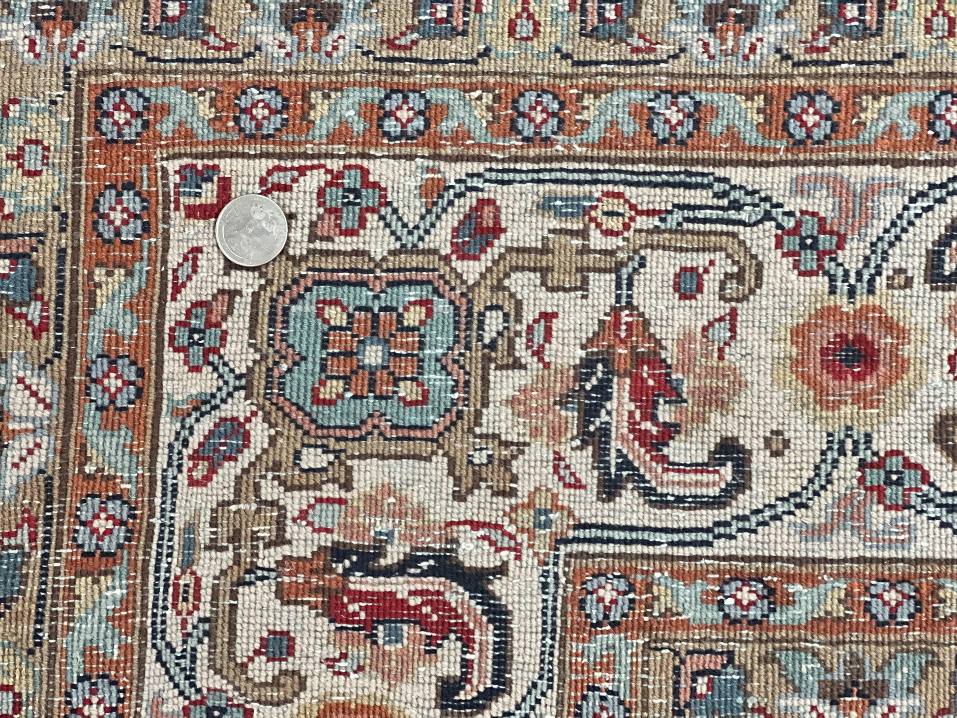 Square Indo Persian Bidjar Rug 10x10, Red, Handmade Vintage Wool Carpet - Nuvé