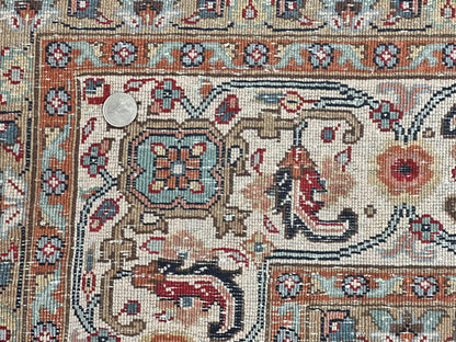 Square Indo Persian Bidjar Rug 10x10, Red, Handmade Vintage Wool Carpet - Nuvé