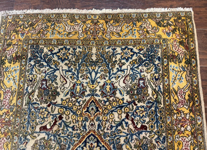 Persian Qum Tree of Life Rug 3.5 x 5.5, Animal Pictorials, Kork Wool with Silk Highlights - Nuvé