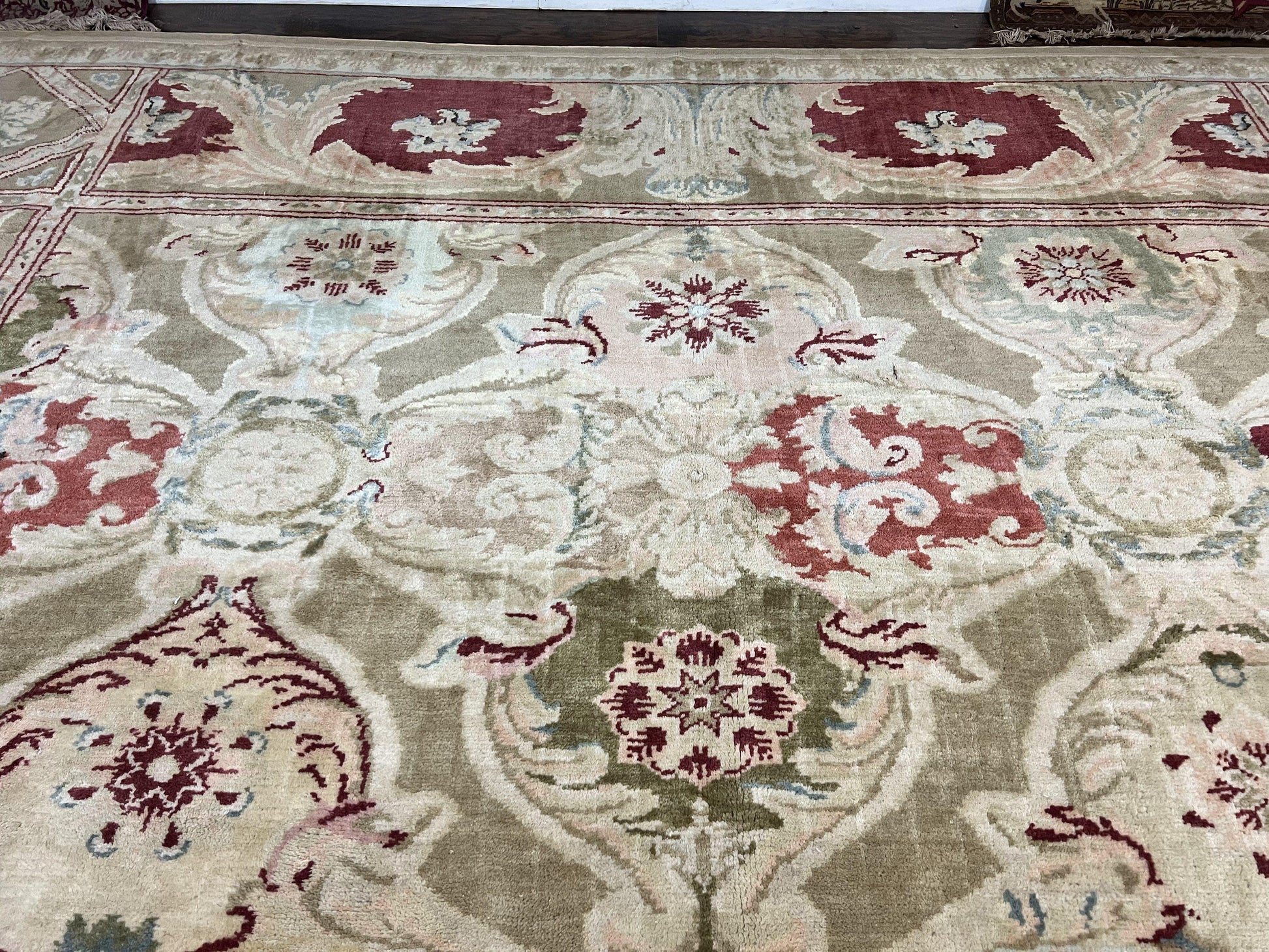 Large Egyptian Oushak Rug 12x21, Wool Handmade Vintage Carpet, Allover Pattern, Oversized 12 x 21 ft Traditional Rug - Nuvé