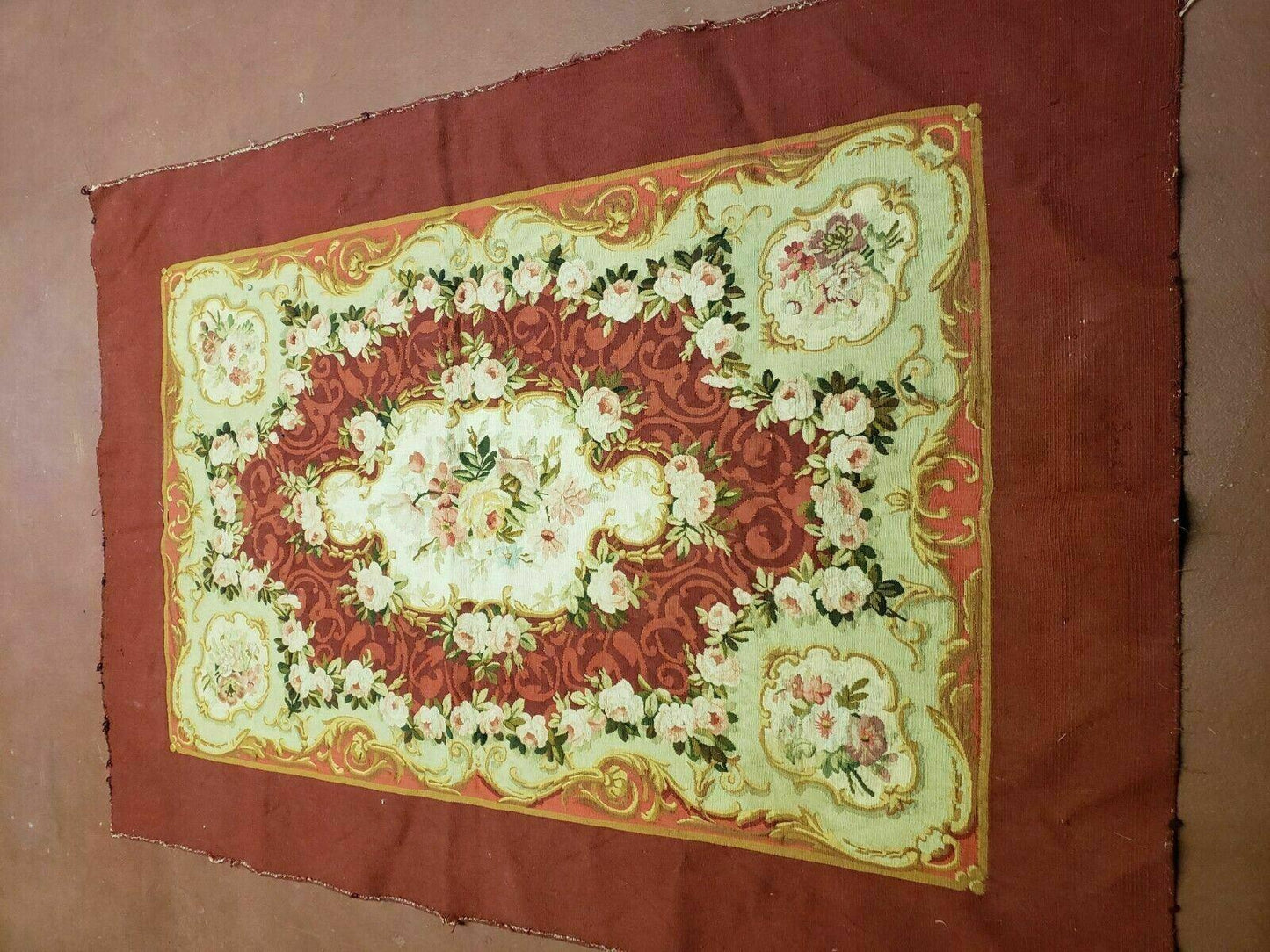 3' X 5' Antique Handmade French Aubusson Weave Savonnerie Needlepoint Rug Nice - Nuvé