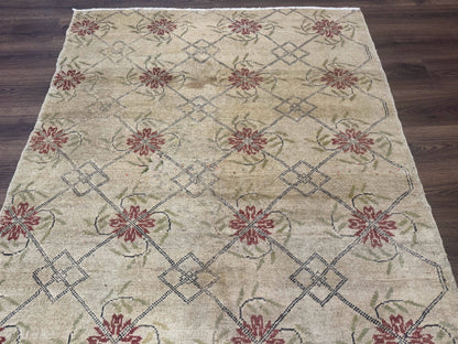 Turkish Rug 5x6, Oushak Carpet, Beige - Nuvé