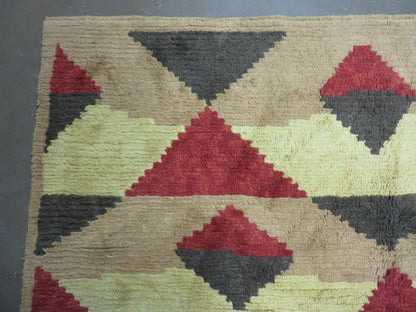 6' X 8' Handmade Tibetan Nepal Chinese Wool Rug Art Deco Contemporary Modern - Nuvé