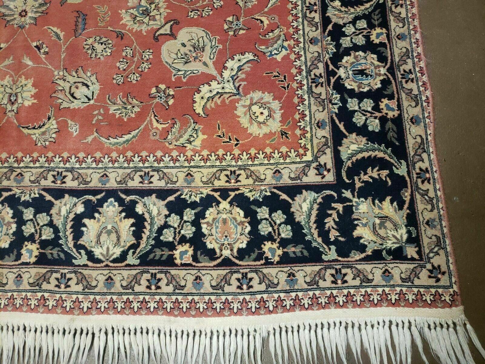 6' X 9' Vintage Fine Oriental Floral Handmade Wool Rug Vegetable Dyes Red Nice - Nuvé