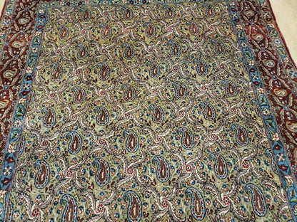 4' X 7' Handmade Turkish Wool Rug Paisley Hand Knotted Flowers One Of A Kind - Nuvé
