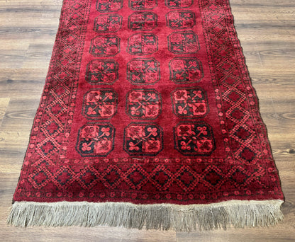 Afghan Turkoman Bokhara Bashir Rug 3x6, Red - Nuvé