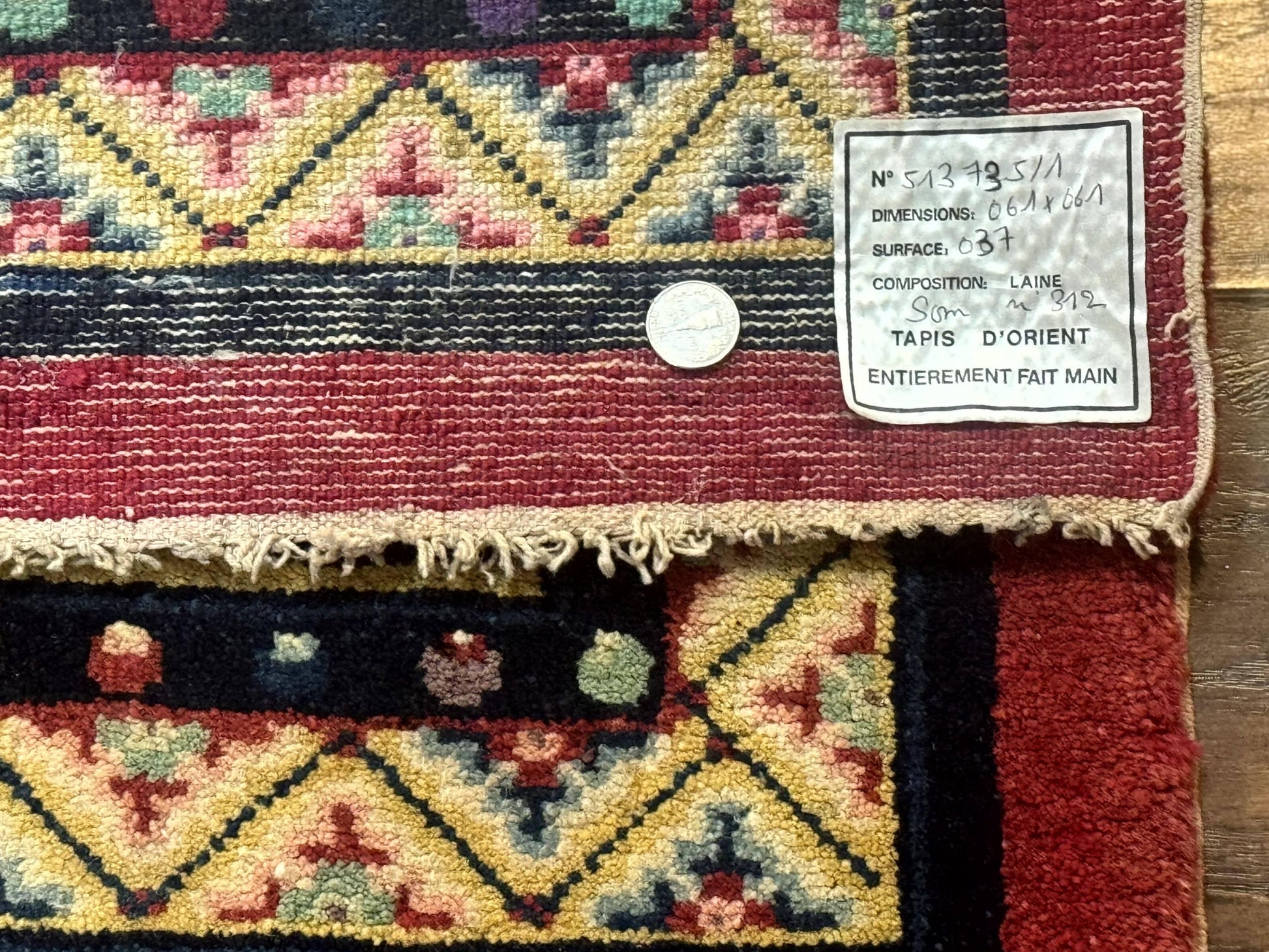 Antique Small Chiense Square Rug 2x2 ft, Wool Chinese Rug - Nuvé