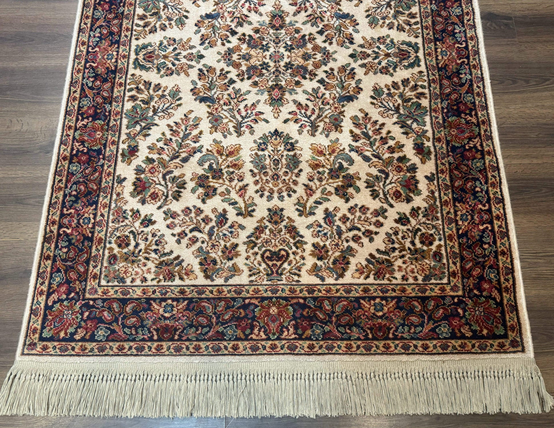 4x6 Karastan Rug Ivory Sarouk #760, Wool Vintage Original 700 Series - Nuvé