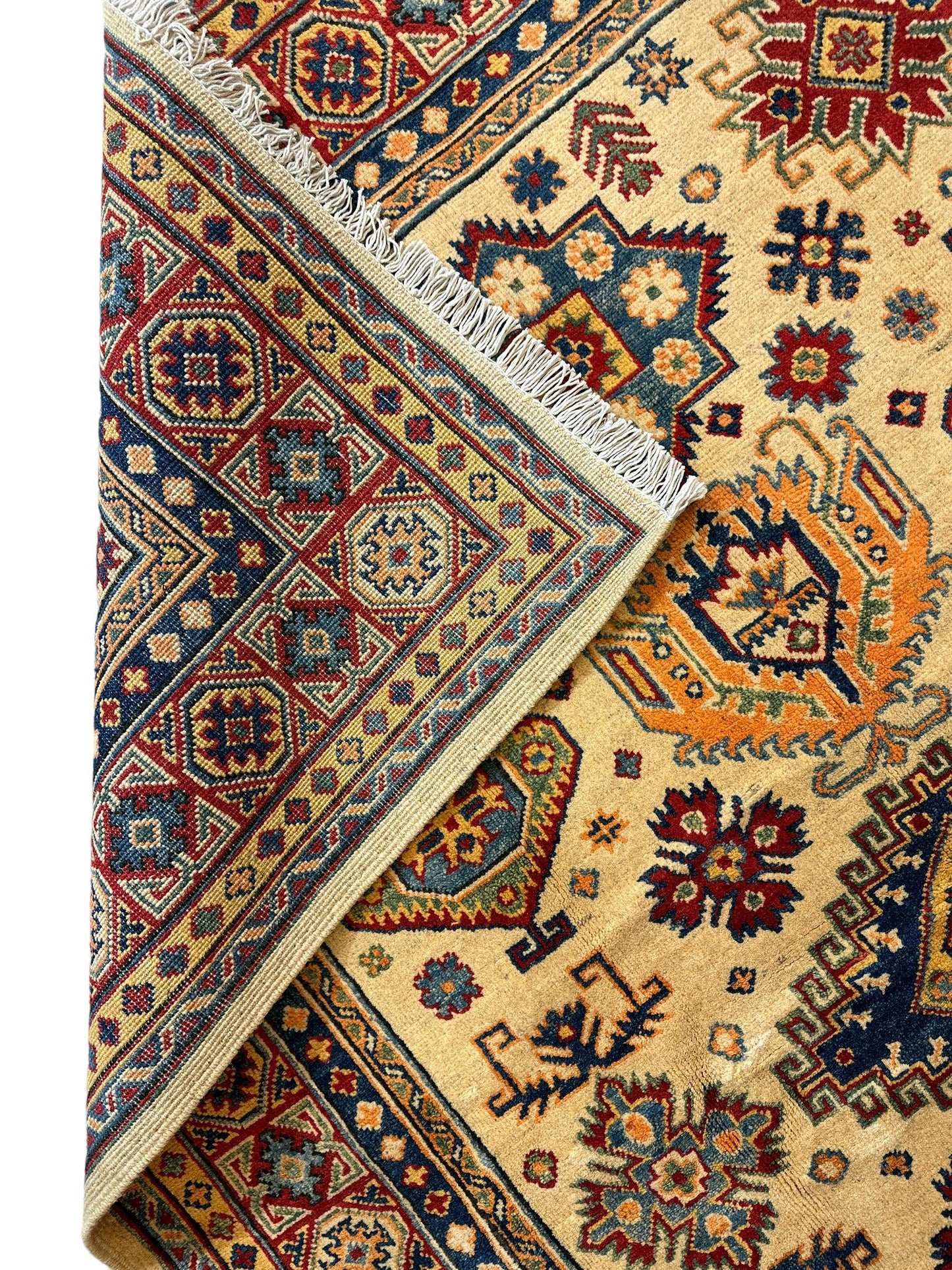 Fine Hand Knotted Afghani Super Kazak Rug 5 x 7 - Nuvé