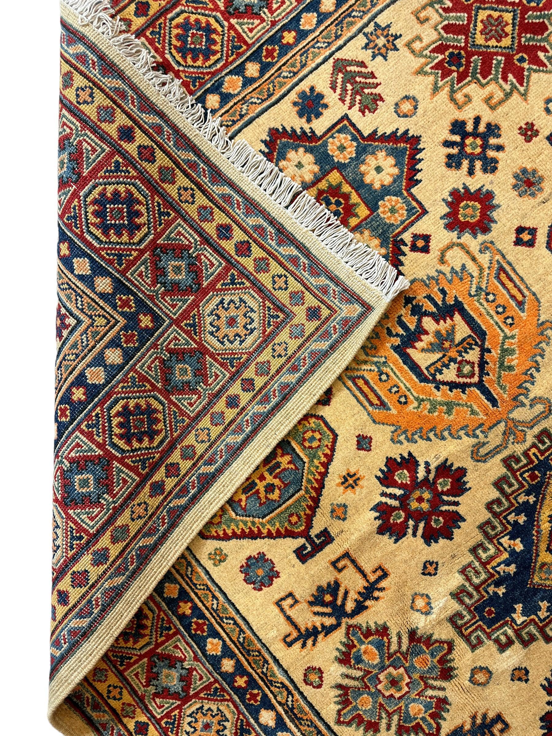 Fine Hand Knotted Afghani Super Kazak Rug 5 x 7 - Nuvé