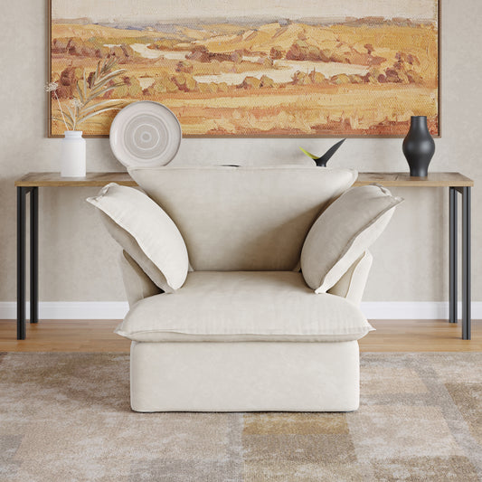 Sabi Modular Boucle Cloud Sofa- Beige - Single Seater Sofa - Nuvé