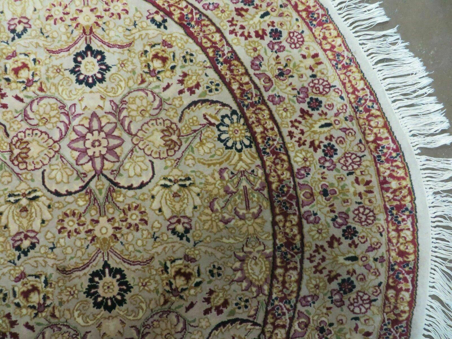 6' Handmade Fine Indian Wool Rug Carpet Round Silk Accent Beauty - Nuvé
