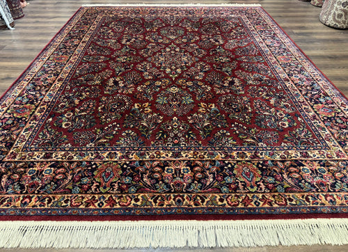 8.8 x 10.6 Karastan Red Sarouk Rug #785, Wool Pile Original 700 Series - Nuvé