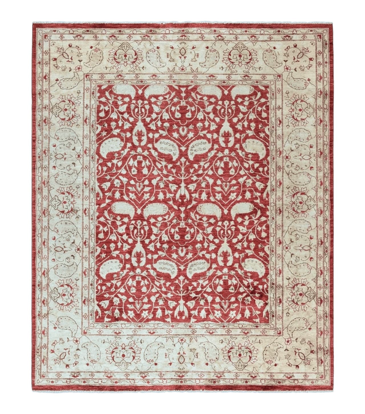 Pakistani Chobi Rug 8x10, Red, Handmade