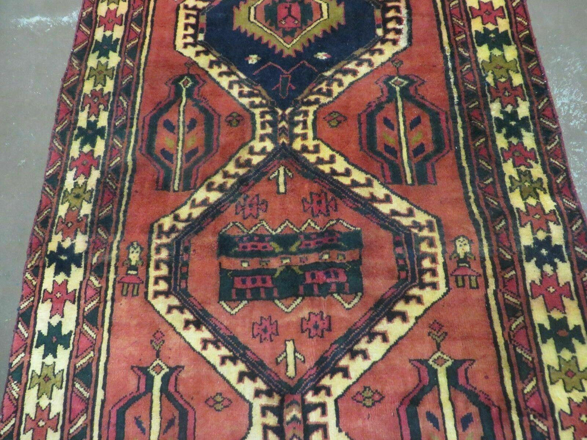 3' 4"X 7' Antique Handmade Turkish Wool Rug Organic #101