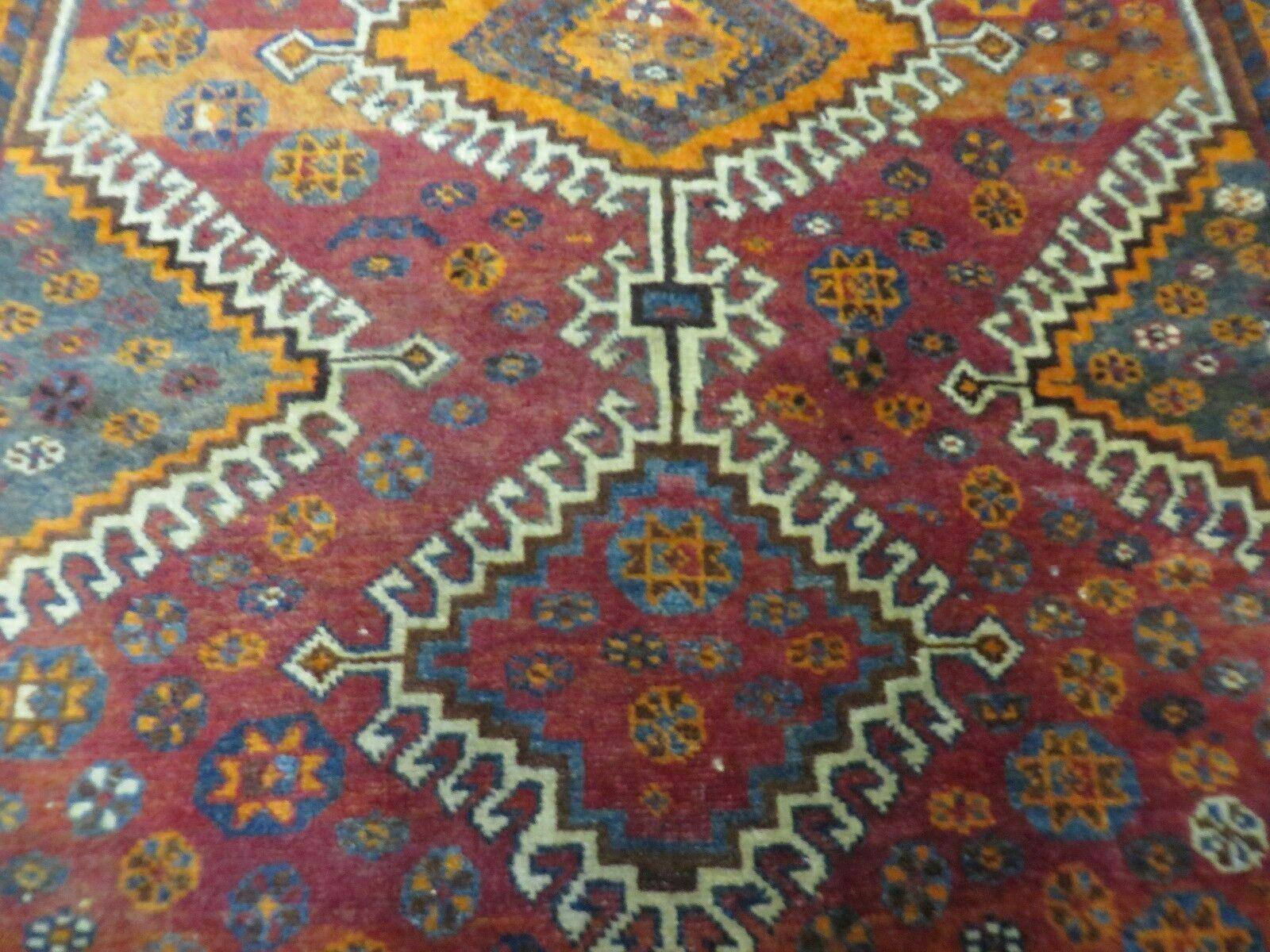 4' X 7' Antique Handmade Tribal Turkish Wool Rug Nice - Nuvé