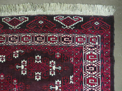 7' X 10' Antique Handmade Yamud Turkoman Wool Rug Excellent - Nuvé