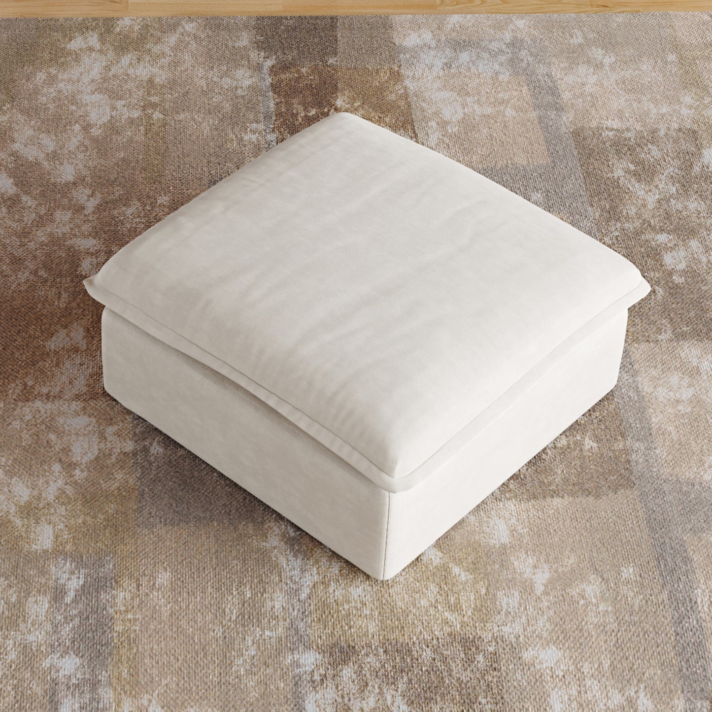 Sabi Modular Boucle Cloud Sofa - Beige - Single Ottoman - Nuvé