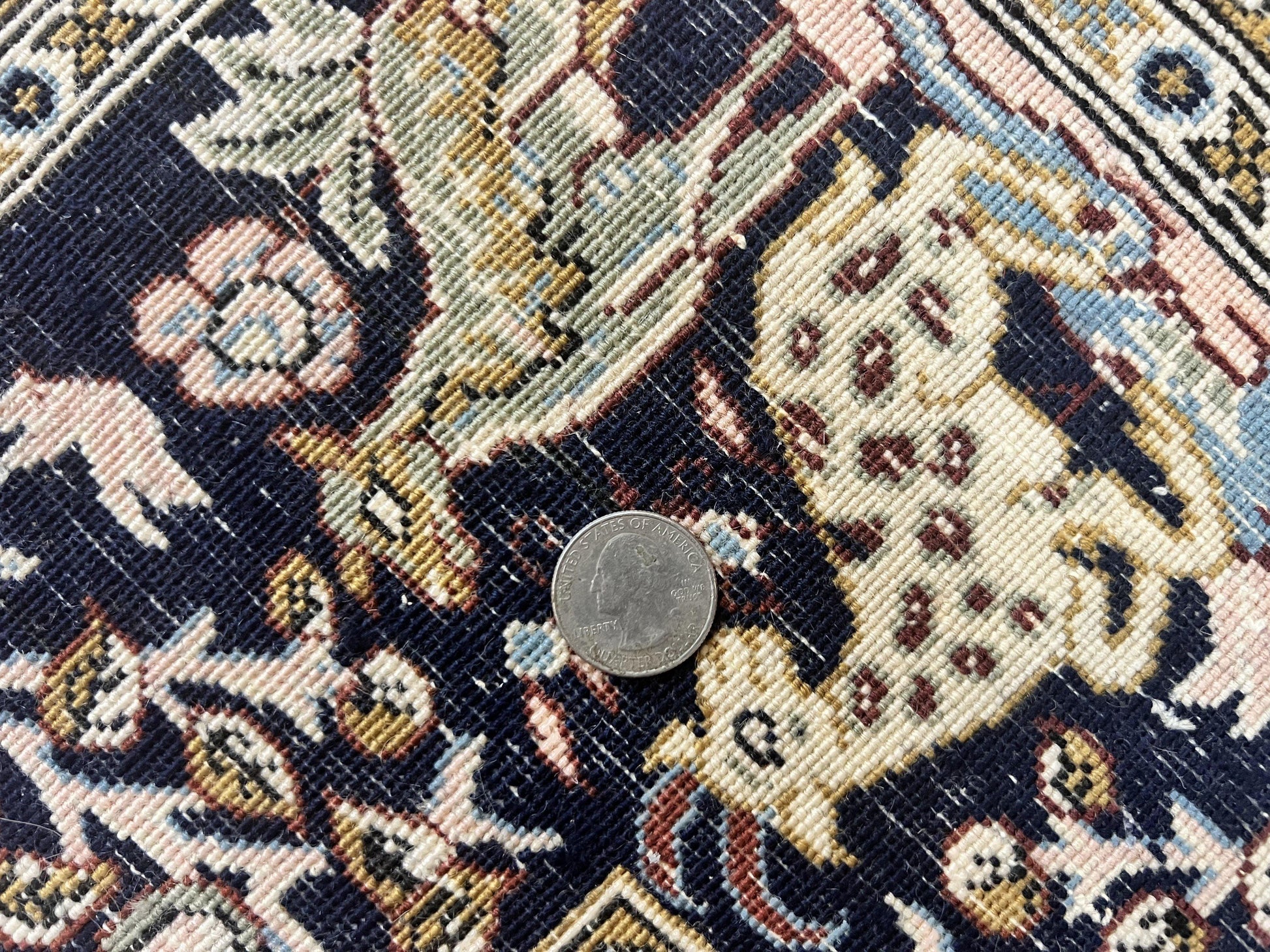 Persian Qum Tree of Life Rug 5x7, Wool and Silk Highlights, Animal Motifs, Vintage Hand Knotted Handmade Cream & Black Fine Oriental Carpet - Nuvé