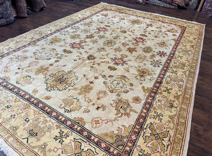 Turkish Oushak Rug 9x12, Oat Color, Wool Carpet - Nuvé