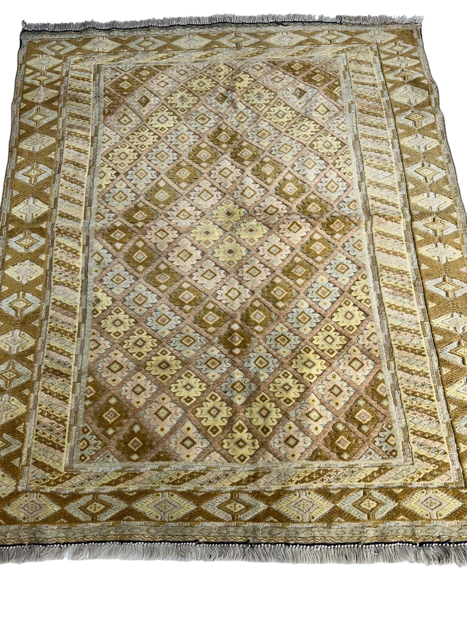 Hand-Knotted Afghani Nakhunak Wool Rug - 4' x 4'11" - Nuvé