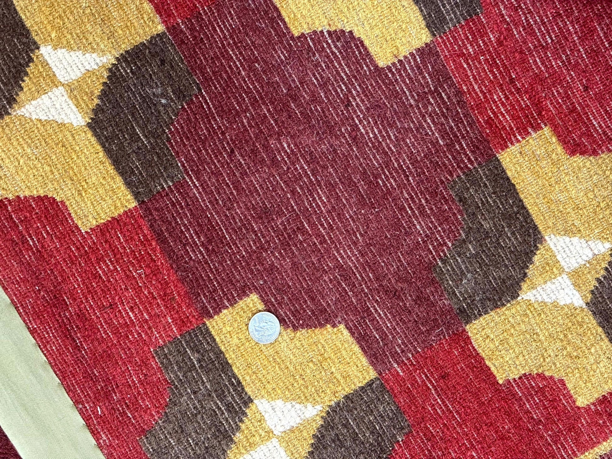 Modern Tibetan Rug 5 x 6.8, Wool, Red, Allover Pattern, Nepali Rug, Abstract Rug, Handmade Area Rug - Nuvé