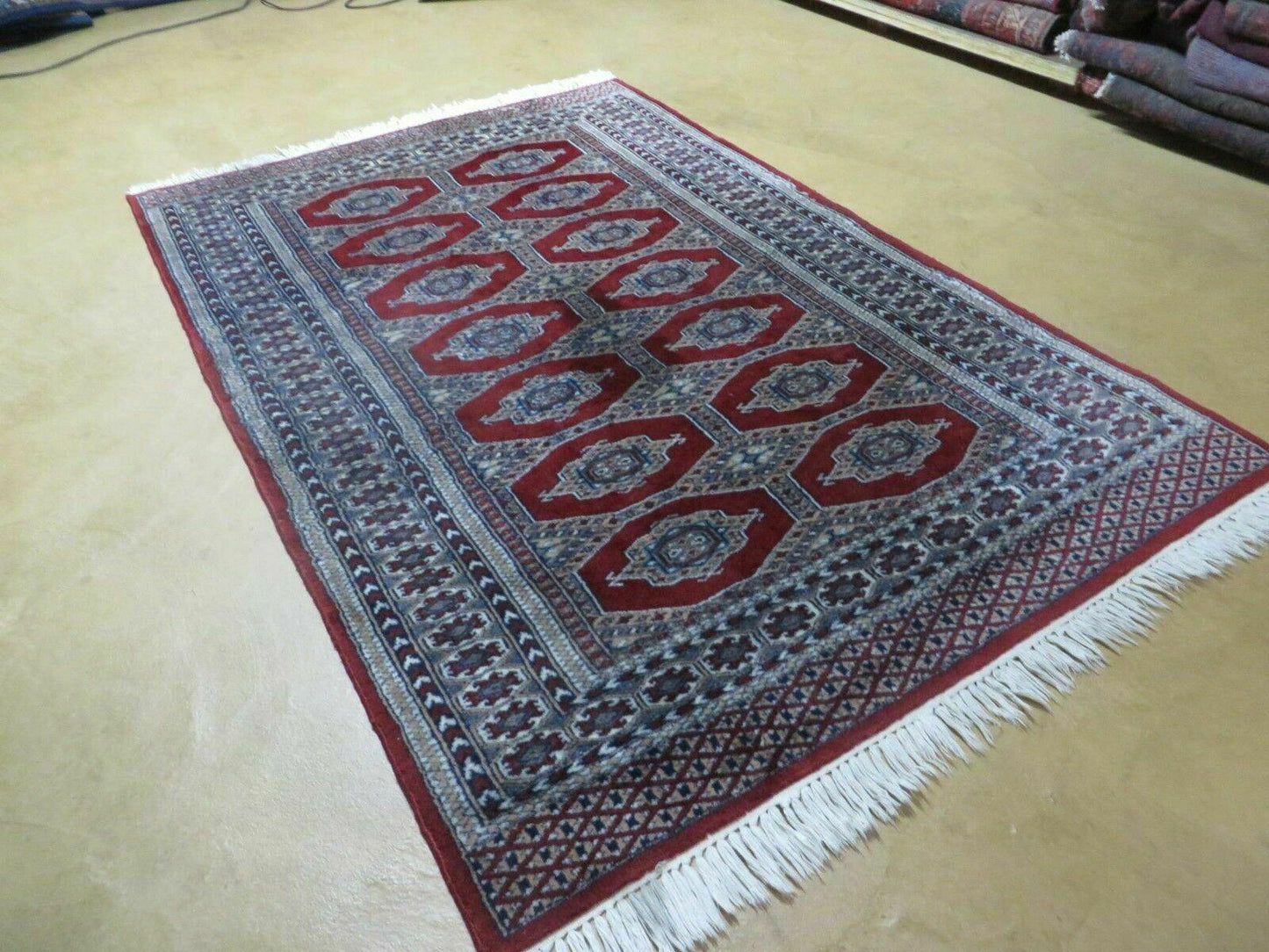 4' X 6' Vintage Handmade Pakistan Turkoman Bokhara Fine Woven Wool Rug Nice - Nuvé