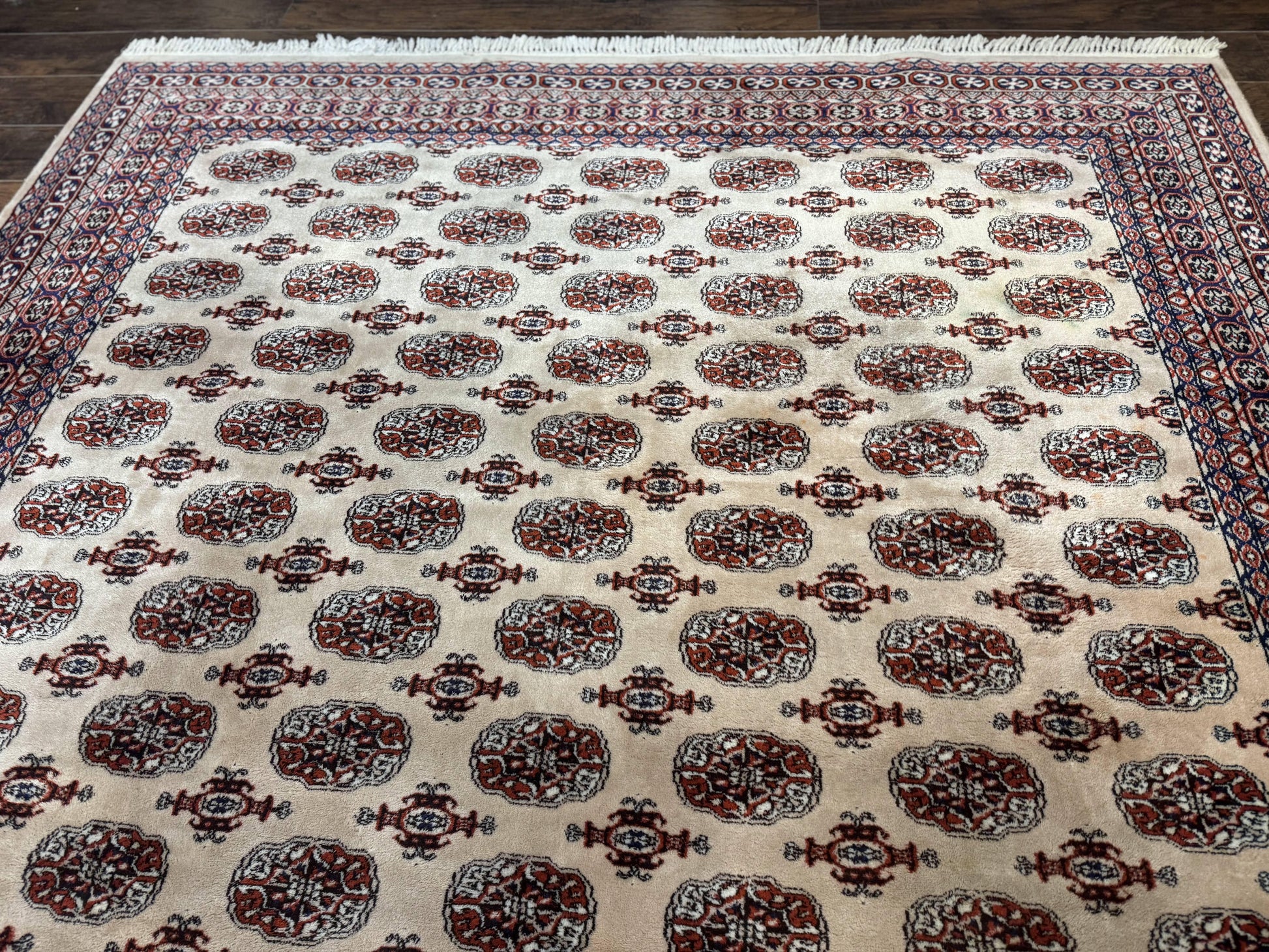 Karastan Rug 8.2 x 11.6 Beige Bokhara, Wool Pile, Vintage Discontinued Karastan Area Rug, Belgium Power Loomed Rug - Nuvé