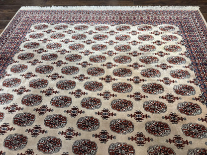 Karastan Rug 8.2 x 11.6 Beige Bokhara, Wool Pile, Vintage Discontinued Karastan Area Rug, Belgium Power Loomed Rug - Nuvé