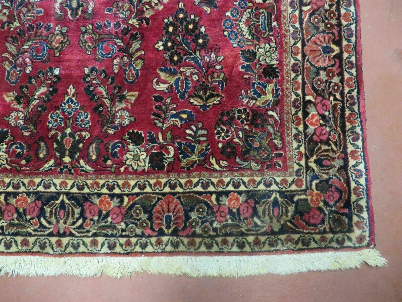 Persian Sarouk Rug 4x6, Red, Floral, Antique - Nuvé