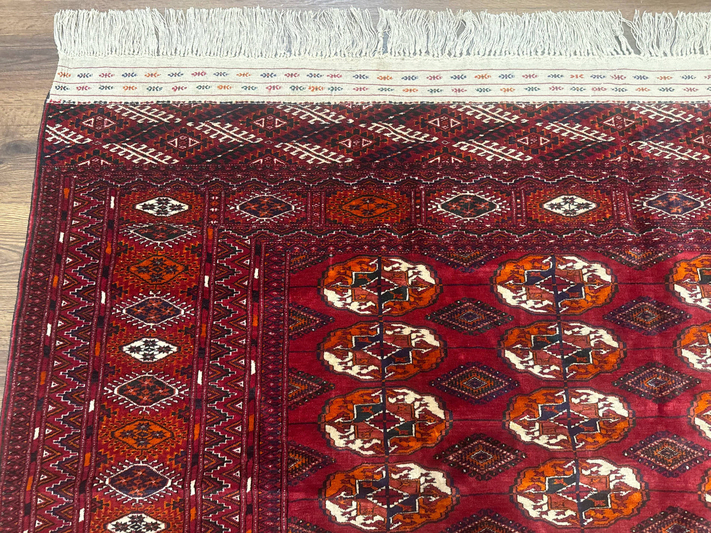 Persian Turkoman Rug 7x9, Red Tribal Carpet - Nuvé