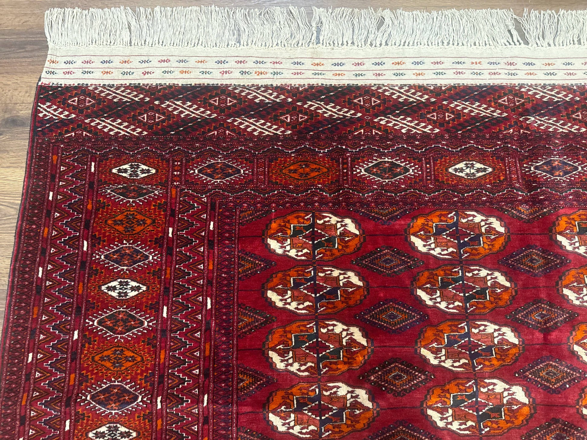 Persian Turkoman Rug 7x9, Red Tribal Carpet - Nuvé