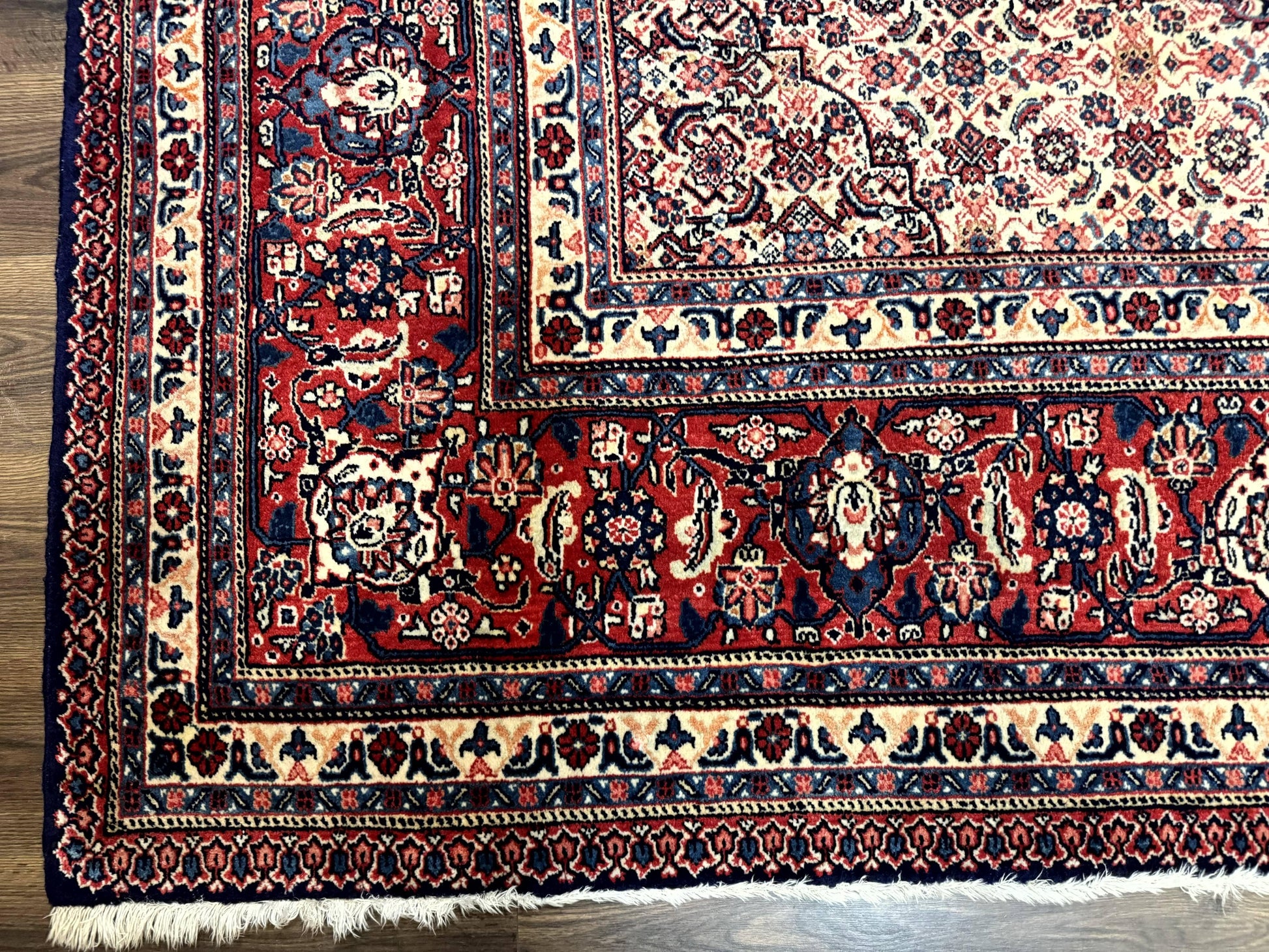 Persian Tabriz Rug 11x14 Navy Blue Herati Wool Carpet - Nuvé