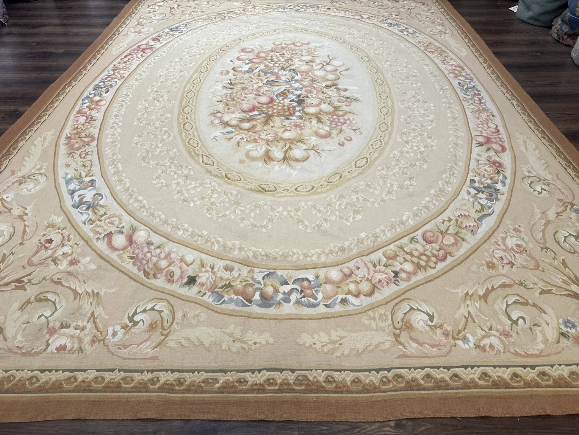 Aubusson Rug 9x12, French European Design, Floral, Elegant - Nuvé