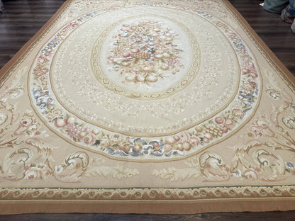 Aubusson Rug 9x12, French European Design, Floral, Elegant - Nuvé