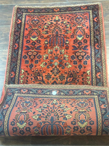 Antique Persian Sarouk Rug 2x4, Red, Fine 260 KPSI - Nuvé