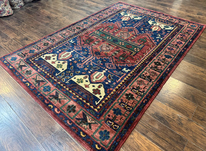 Persian Tribal Heriz Design Rug 6x9, Pottery Barn Rug, Hand Knotted Wool Vintage Rug - Nuvé