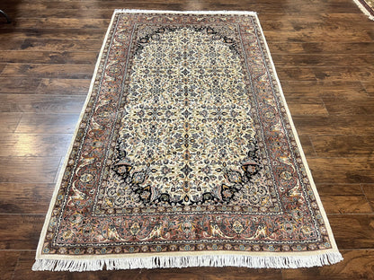 Pak Persian Rug 5x8, Handmade Wool Oriental Carpet, Vintage Rug, Floral Allover, Very Fine 320 KPSI - Nuvé