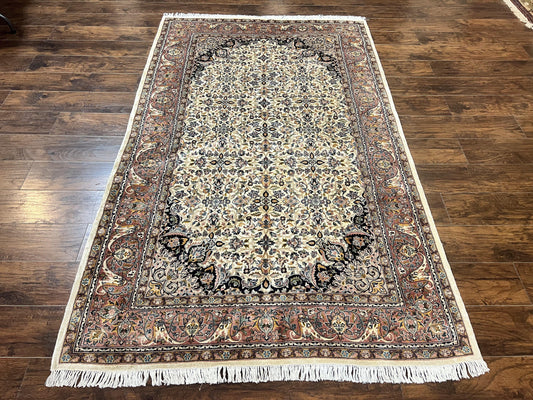 Pak Persian Rug 5x8, Handmade Wool Oriental Carpet, Vintage Rug, Floral Allover, Very Fine 320 KPSI - Nuvé