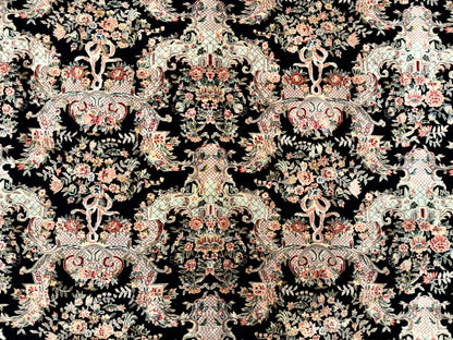 Sino Persian Rug 9x12, Black, Floral Bouquets - Nuvé