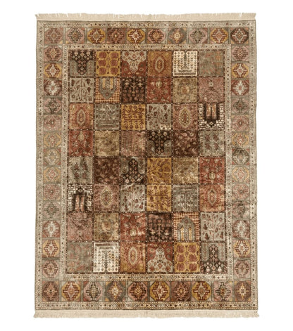 Panel Design Rug 8 x 10.6, Oriental Carpet, Belgium Power Loomed Rug