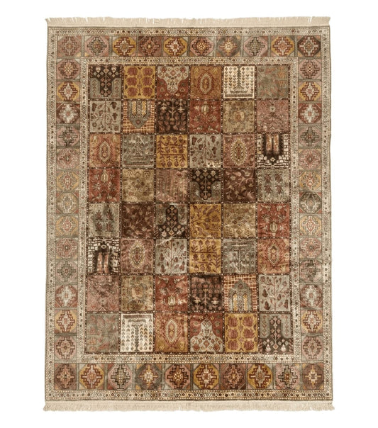 Panel Design Rug 8 x 10.6, Oriental Carpet, Belgium Power Loomed Rug