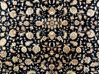 Sino Persian Rug 8x10, Black and Red, Floral Allover - Nuvé