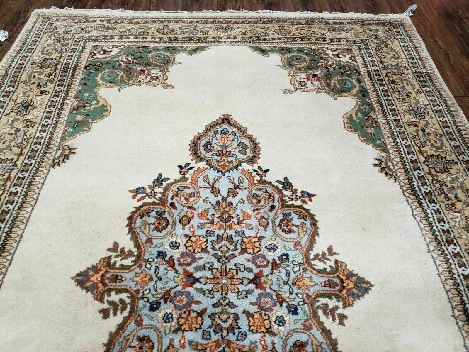 6' X 9' Vintage Handmade India Open Field Tribal Wool Rug Carpet Medallion Nice - Nuvé